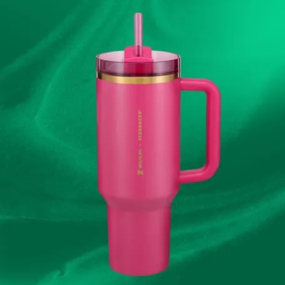 Pink and gold starbucks Stanley